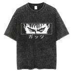 Men Hip Hop Streetwear Tshirt Washed Black - Image 8