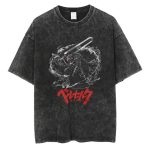 Men Hip Hop Streetwear Tshirt Washed Black - Image 9