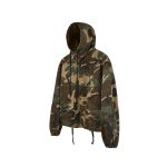 Streetwear Men's Washed Distressed Drawstring Hooded Jacket
