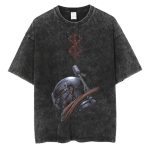 Men Hip Hop Streetwear Tshirt Washed Black - Image 7