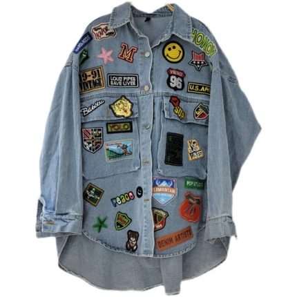 Asymmetrical Denim Jackets Women Streetwear Fashion